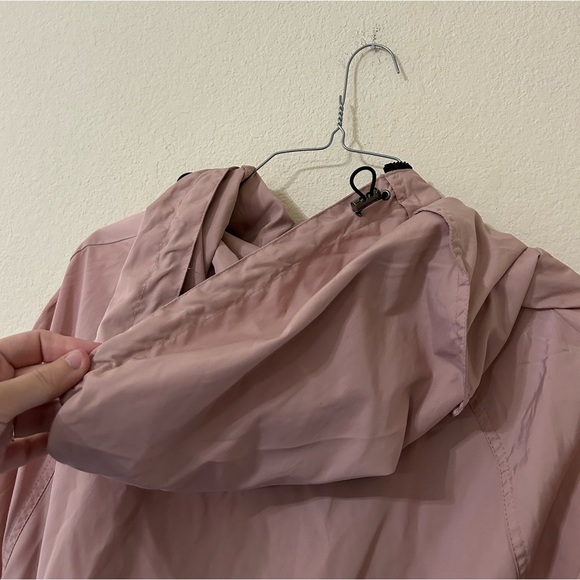 Zara Women's Dusty Pink Size Medium Hooded Zip Up Jacket Outdoor Adjustable Tie - Picture 5 of 12